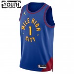 Maillot NBA Denver Nuggets Michael Porter JR 1 Jordan 2022-23 Statement Edition Bleu Swingman - Enfant